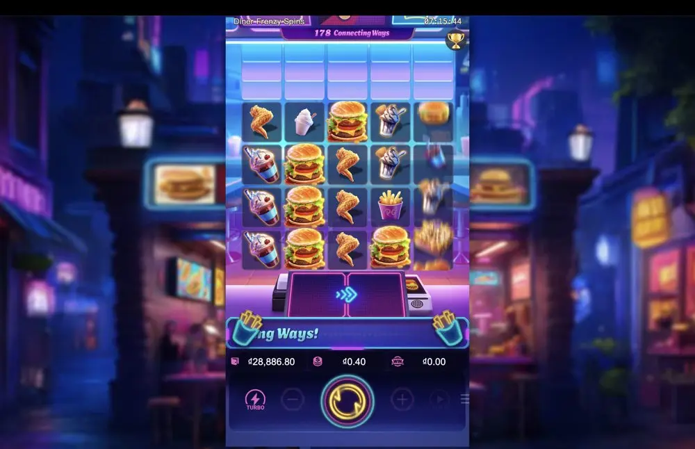 Ảnh bảng biểu tượng & tính năng game Diner Frenzy Spins (slot PG) chơi tại LC79