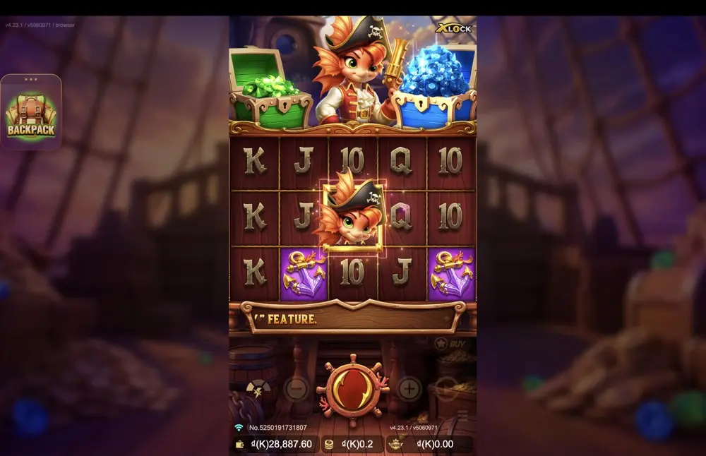 Ảnh màn hình gameplay game Voyage of Daring Queen X-Lock (slot JDB) chơi tại LC79