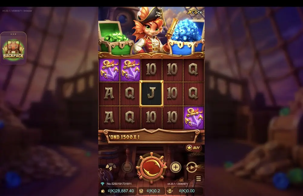 Ảnh bảng biểu tượng & tính năng game Voyage of Daring Queen X-Lock (slot JDB) chơi tại LC79