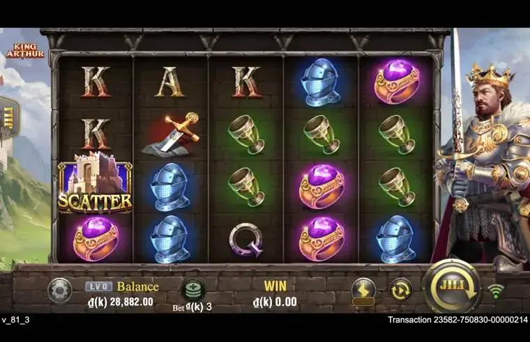 Ảnh màn hình gameplay game King Arthur (slot JILI) chơi tại LC79