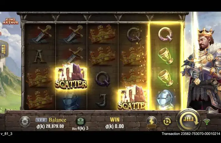 Ảnh bảng biểu tượng & tính năng game King Arthur (slot JILI) chơi tại LC79