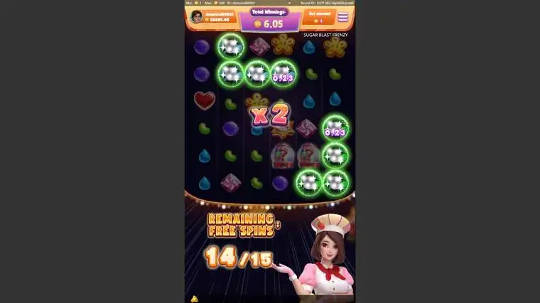 Ảnh bảng biểu tượng & tính năng game Sugar Blast Frenzy (Kingmidas #) (slot) chơi tại LC79